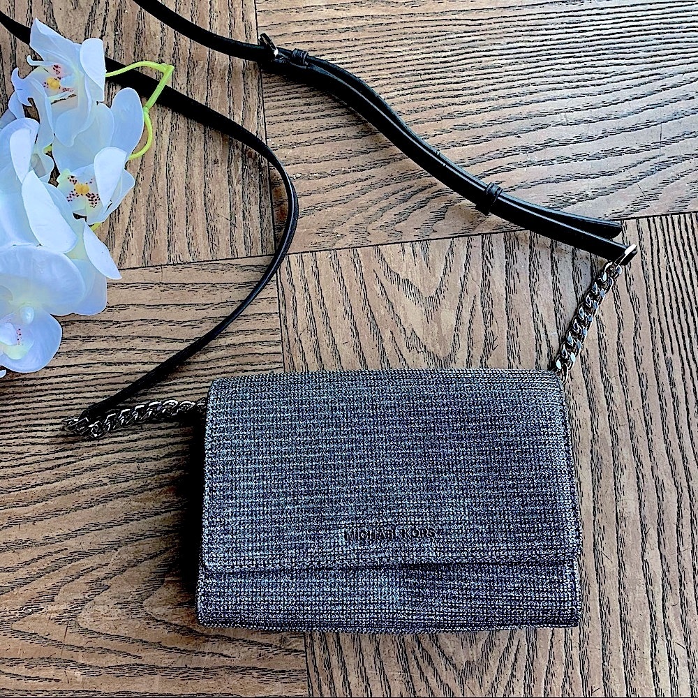 NWT Michael Kors clutch crossbody silver purse